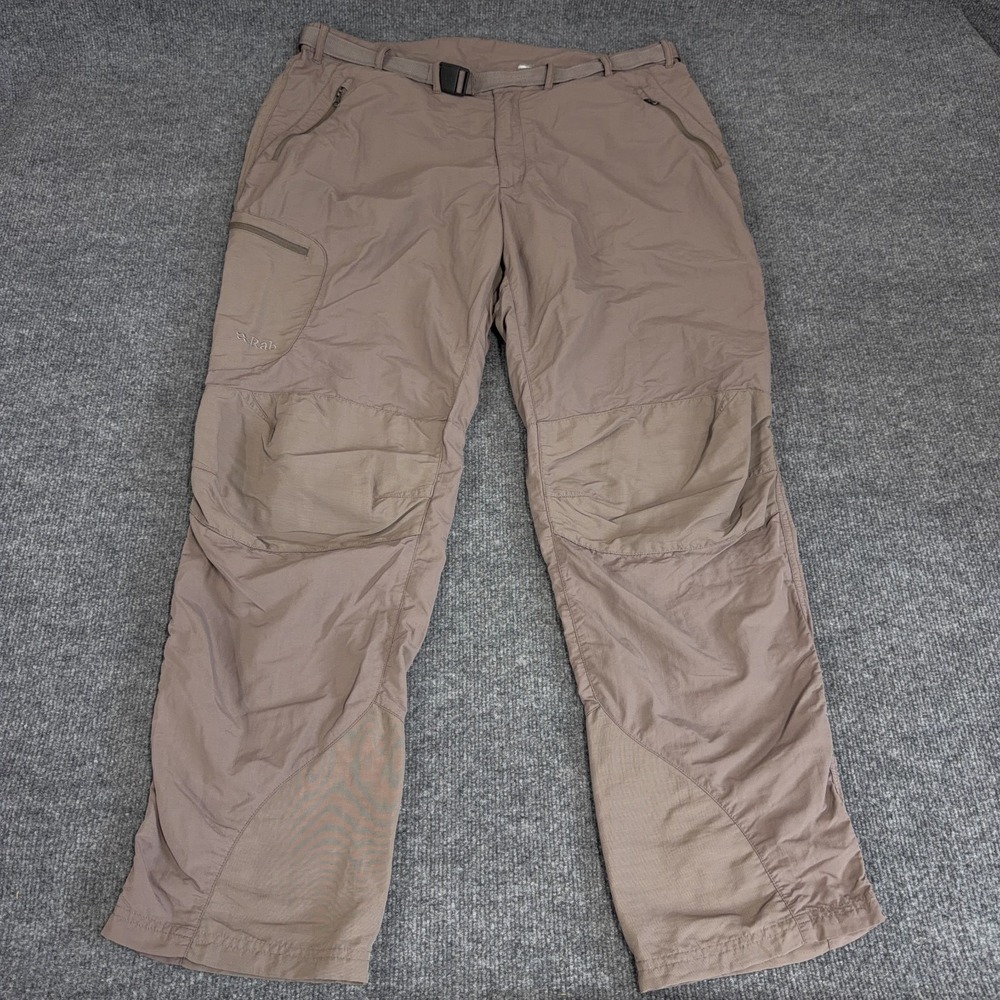 RAB Pants Mens 38x32 Tan Brown Belted Cargo Hiking Alpine Trek Travel Outdoor